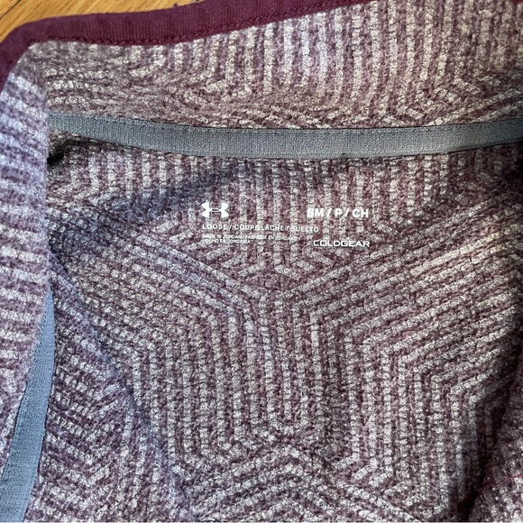 Under Armour Burgundy Maroon Quarter Zip Fleece Pullover - Picture 3 of 8